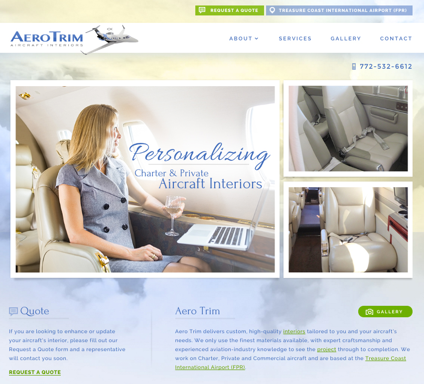 Aircraft Website Design and SEO by TOVO